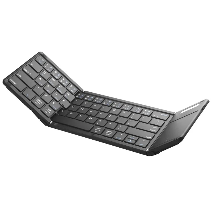 B077T Foldable PU Leather Wireless Bluetooth-compatible Keyboard with Touchpad
