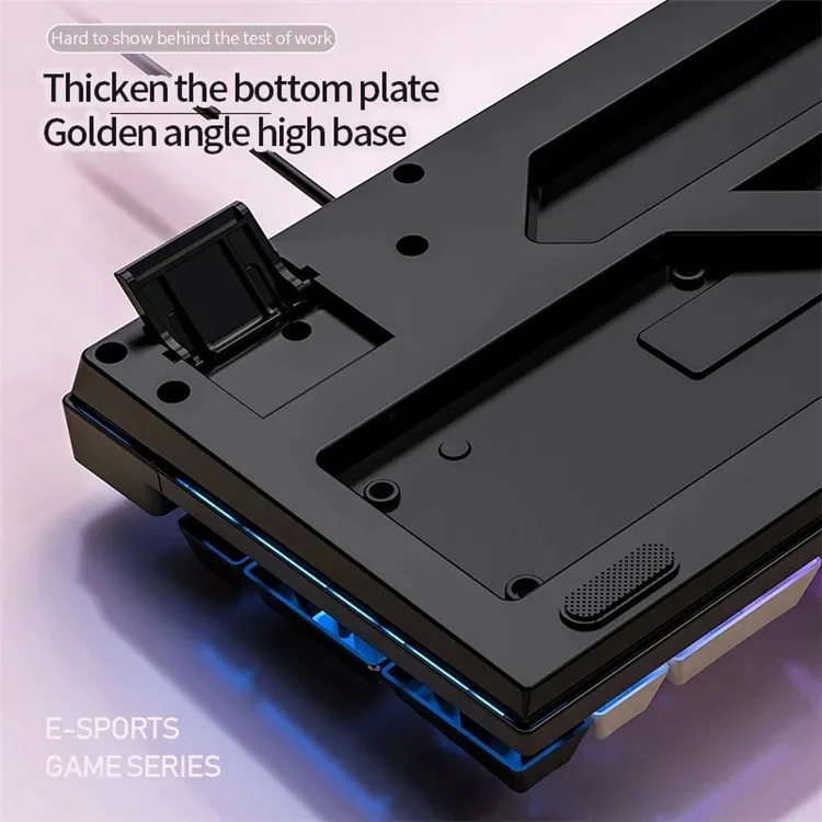 Clavier de jeu rétroéclairé filaire YINDIAO K500 - Lumière d'ambiance pour ordinateur de maison - Gris+Noir / Mélanger la lumière