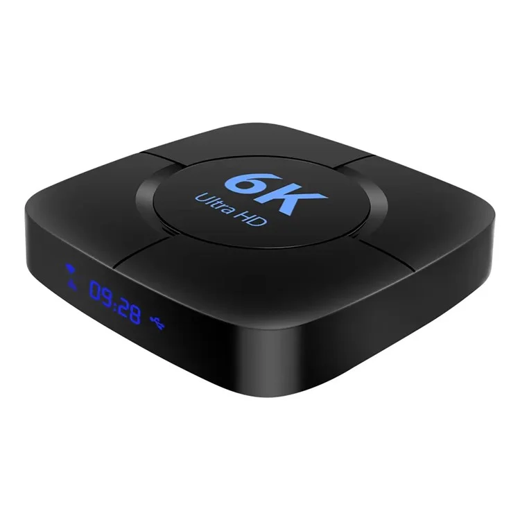 4+32GB TV Box Android 14 6K UHD 2.4G / 5.8G WiFi6 100M Ethernet Media Player - US Plug