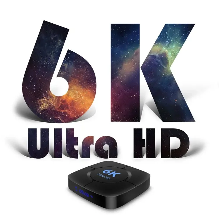 4+32GB TV Box Android 14 6K UHD 2.4G / 5.8G WiFi6 100M Ethernet Media Player - US Plug