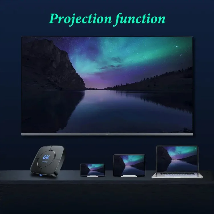 4+32GB TV Box Android 14 6K UHD 2.4G / 5.8G WiFi6 100M Ethernet Media Player - US Plug