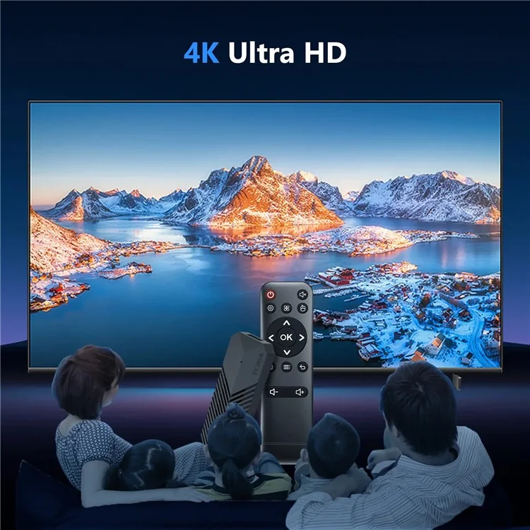T3MINI Android 10 2.4G WiFi Mini Smart TV Stick 4K Ultra HD Media Player,  1GB+8GB - US Plug