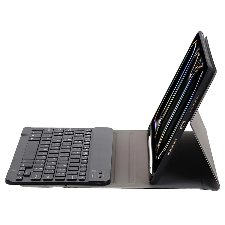 A13B Per iPad Pro 11 (2024) Custodia in Pelle+TPU Tastiera Bluetooth Custodia per Tablet con Slot per Penna - Nero