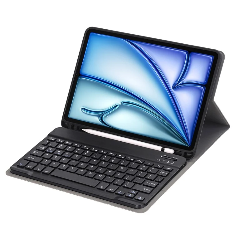A098B For iPad Air 11 (2025) / (2024) / iPad Air (2020) (2022) Case Bluetooth-compatible Keyboard Cover with Pen Slot - Black