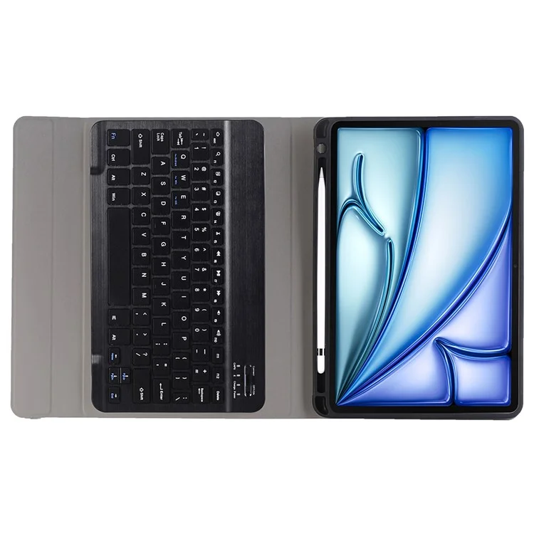 A098B For iPad Air 11 (2025) / (2024) / iPad Air (2020) (2022) Case Bluetooth-compatible Keyboard Cover with Pen Slot - Black