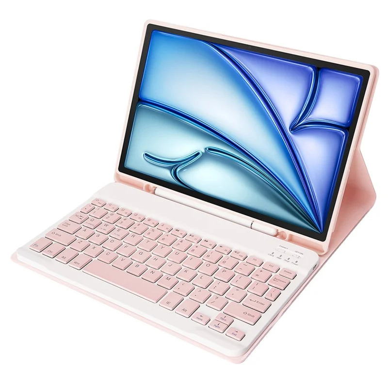 A098B For iPad Air 11 (2026) / (2025) / (2024) / iPad Air (2020) (2022) Case Bluetooth-compatible Keyboard Cover with Pen Slot - Pink