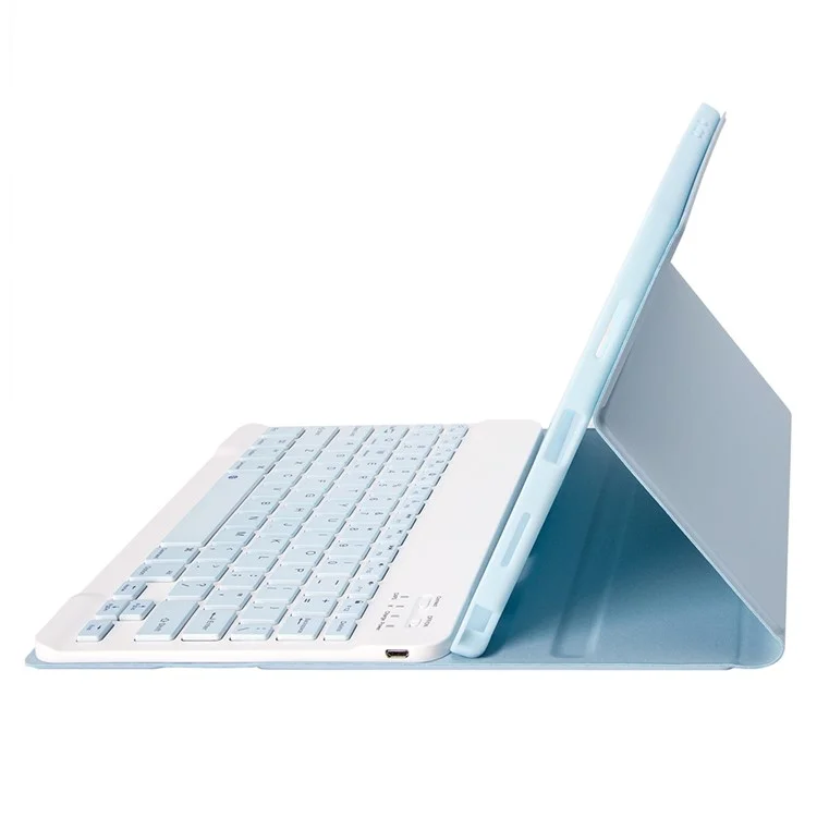 A098B For iPad Air 11 (2024) / iPad Air (2020) (2022) Capa de Teclado Bluetooth com Slot para Caneta - Azul Bebê