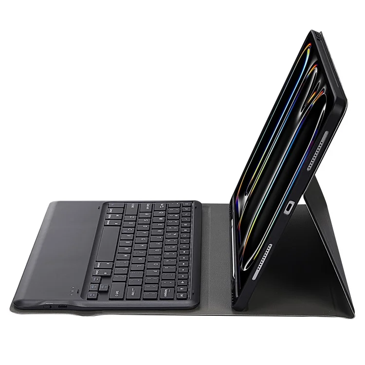 A14B Für iPad Pro 13 (2024) Bluetooth-Tastatur-Hülle mit Stiftfach, ultraflaches Tablet-Gehäuse - Schwarz