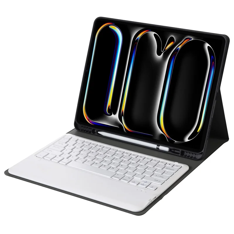 A14B For iPad Pro 13 (2024) Bluetooth-compatible Keyboard Cover with Pen Slot Ultra Thin Tablet Case - Gold