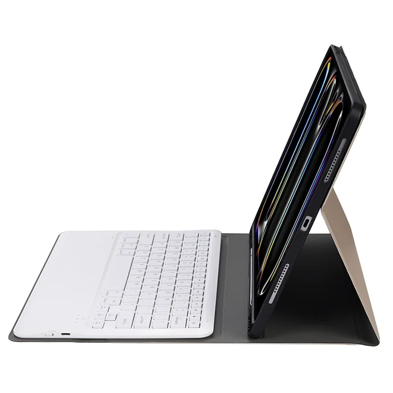 A14B For iPad Pro 13 (2024) Bluetooth-compatible Keyboard Cover with Pen Slot Ultra Thin Tablet Case - Gold