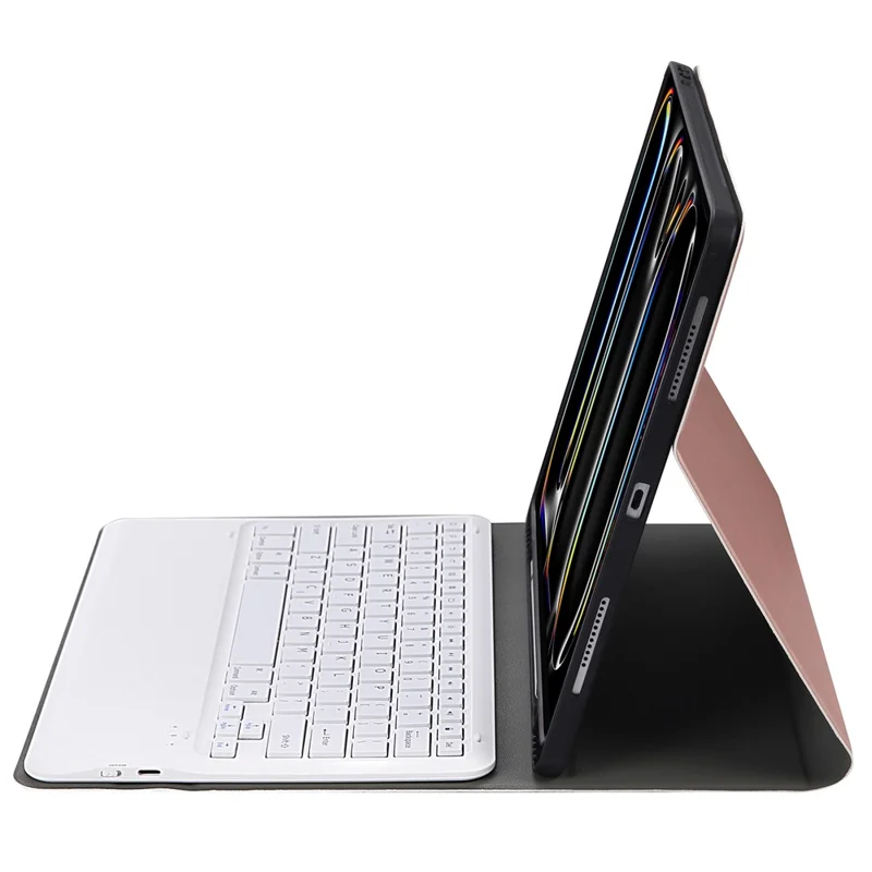 A14B For iPad Pro 13 (2024) Bluetooth-compatible Keyboard Cover with Pen Slot Ultra Thin Tablet Case - Rose Gold