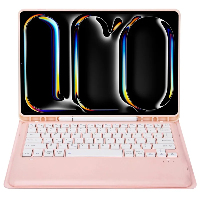 A14B For iPad Pro 13 (2025) / (2024) Bluetooth-compatible Keyboard Cover with Pen Slot Ultra Thin Tablet Case - Pink