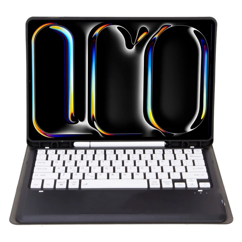 A14B For iPad Pro 13 (2025) / (2024) Bluetooth-compatible Keyboard Cover with Pen Slot Ultra Thin Tablet Case - Black  /  White