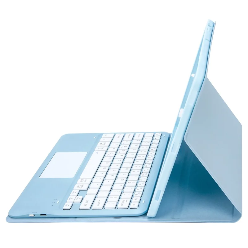 A14B-A Para iPad Pro 13 (2024) Capa de Tablet Destacável de Couro com Teclado Bluetooth, Slot para Caneta - Azul