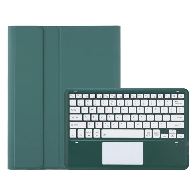 A14B-A per iPad Pro 13 (2024) Custodia in pelle staccabile con tastiera Bluetooth, slot per penna - Verde scuro
