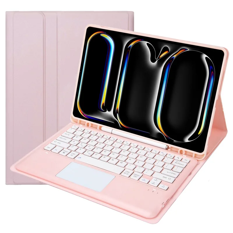 A14B-A Für iPad Pro 13 (2024) Abnehmbares Lederetui mit Bluetooth-Tastatur, Stiftfach - Rosa