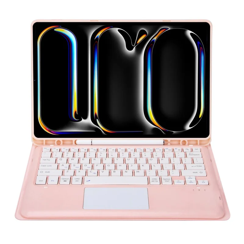 A14B-A Für iPad Pro 13 (2024) Abnehmbares Lederetui mit Bluetooth-Tastatur, Stiftfach - Rosa