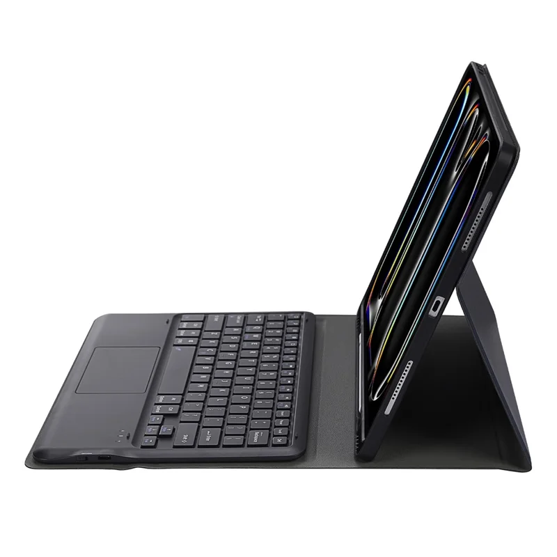 A14B-A For iPad Pro 13 (2025) / (2024) Detachable Leather Tablet Case with Bluetooth-compatible Keyboard, Pen Slot - Dark Blue