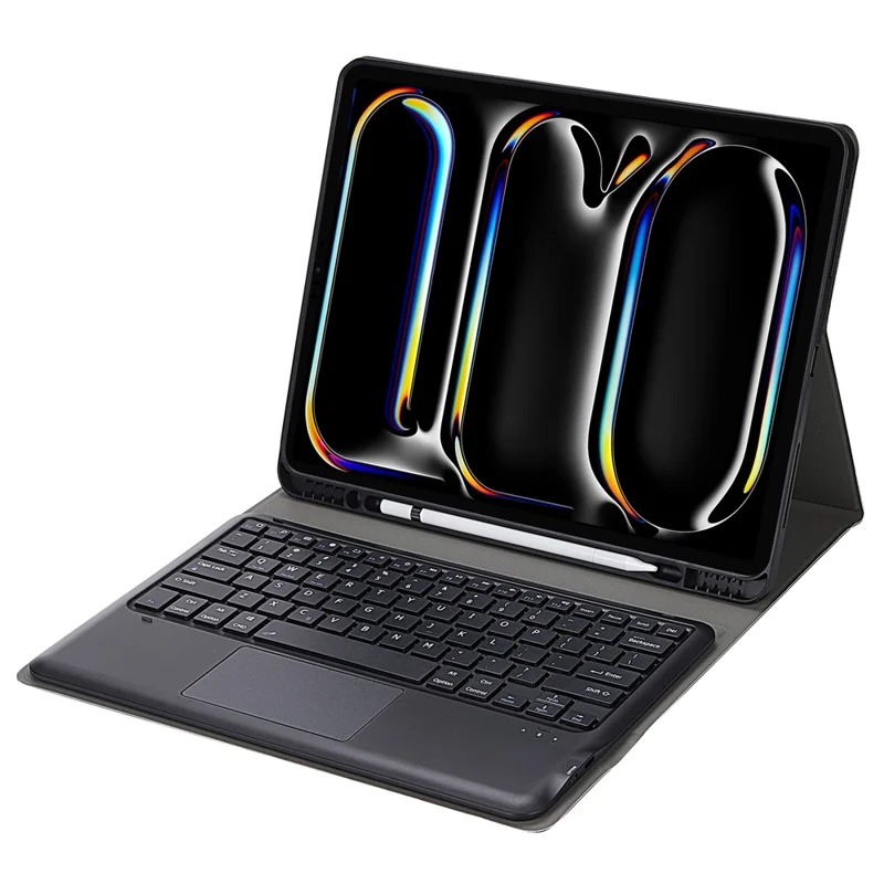 A14B-A For iPad Pro 13 (2025) / (2024) Detachable Leather Tablet Case with Bluetooth-compatible Keyboard, Pen Slot - Dark Blue