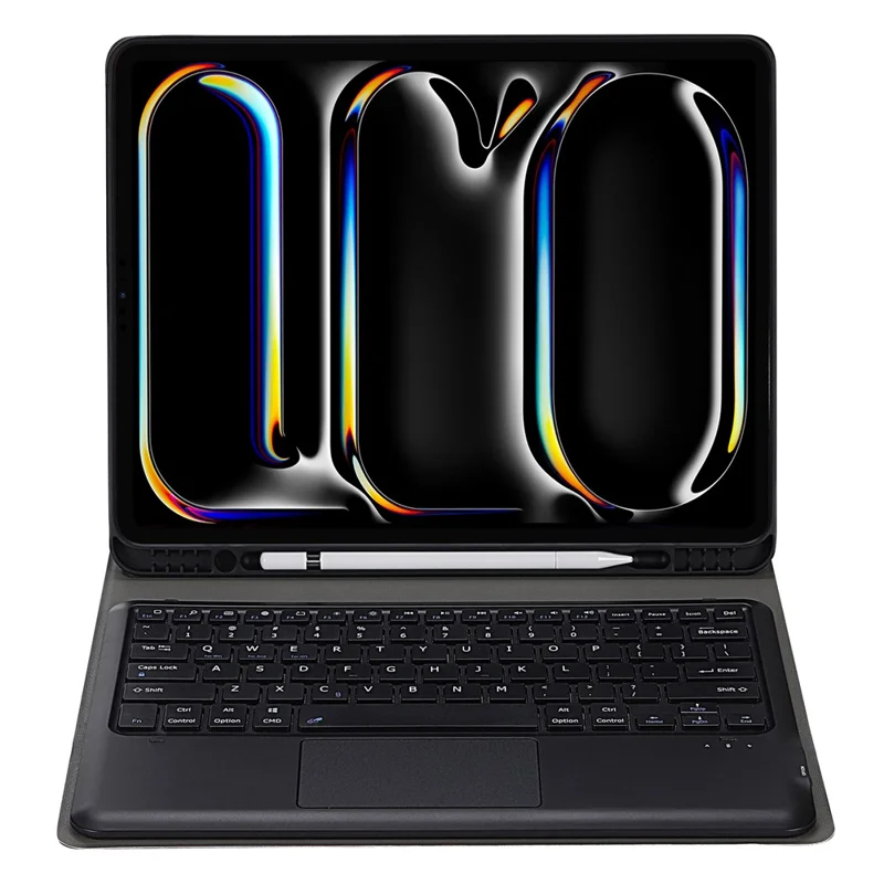 A14B-A For iPad Pro 13 (2025) / (2024) Detachable Leather Tablet Case with Bluetooth-compatible Keyboard, Pen Slot - Rose Gold