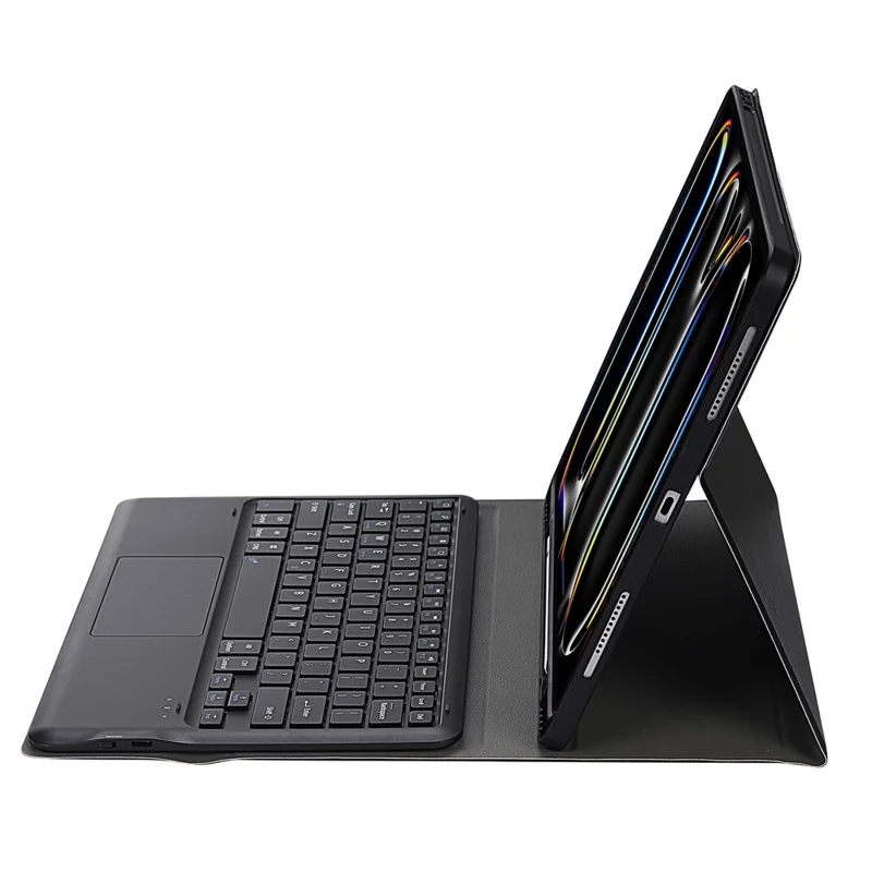 A14B-A For iPad Pro 13 (2024) Detachable Leather Tablet Case with Bluetooth-compatible Keyboard, Pen Slot - Black