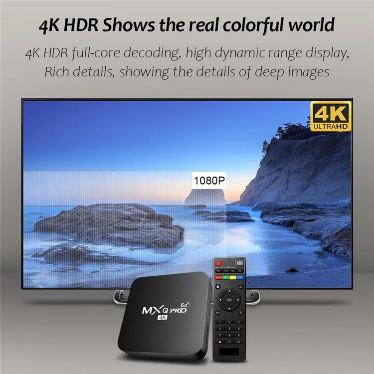 MXQ Pro Smart TV Box Dual Band WiFi Android 7.1 4K 3D Media Player TV Set-Top Box, 1+8GB - EU Plug