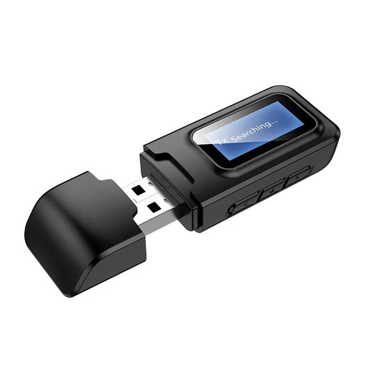 WBT201 Bluetooth-compatible 5.0 Adapter 2 in 1 Audio Transmitter Receiver with LCD Display
