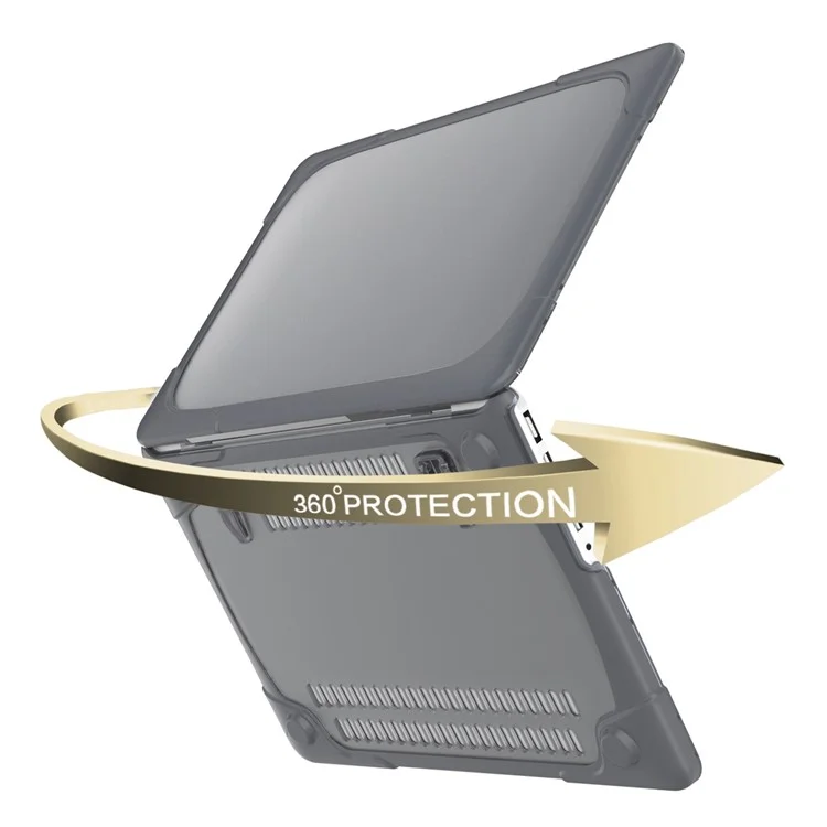 Popeye Series Heat Dissipation Design Two-piece Plastic + TPU with Stand Shell for MacBook New Pro 16" A2141 - Grey