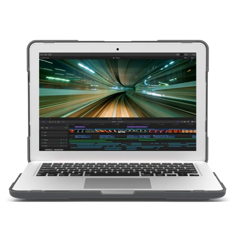Design di Dissipazione del Calore Guscio in Plastica a Due Pezzi + TPU con Supporto per MacBook New Pro 16" A2141 - Grigio