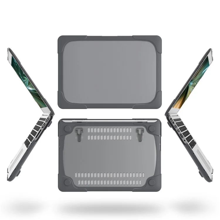 Design di Dissipazione del Calore Guscio in Plastica a Due Pezzi + TPU con Supporto per MacBook New Pro 16" A2141 - Grigio