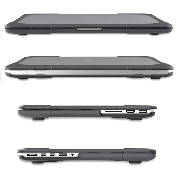 Popeye Series Heat Dissipation Design Two-piece Plastic + TPU with Stand Shell for MacBook New Pro 16" A2141 - Grey