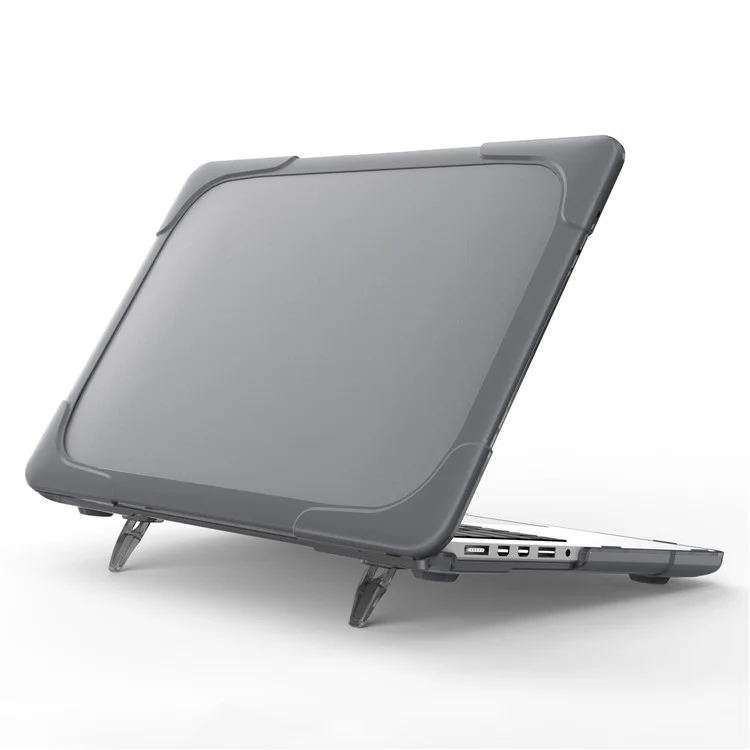 Popeye Series Heat Dissipation Design Two-piece Plastic + TPU with Stand Shell for MacBook New Pro 16" A2141 - Grey