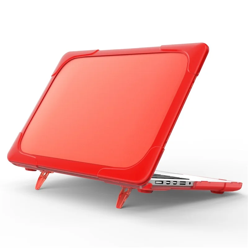 To-styks design med varmeafledning i plast + TPU med stand til MacBook New Pro 16" A2141 - Rød