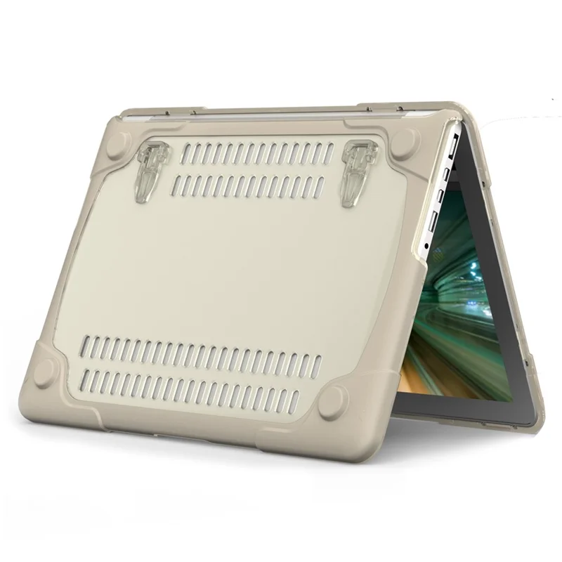 Wärmeabzugs-Design Zweiteiler Kunststoff + TPU mit Ständer Schale für MacBook New Pro 16" A2141 - Khaki