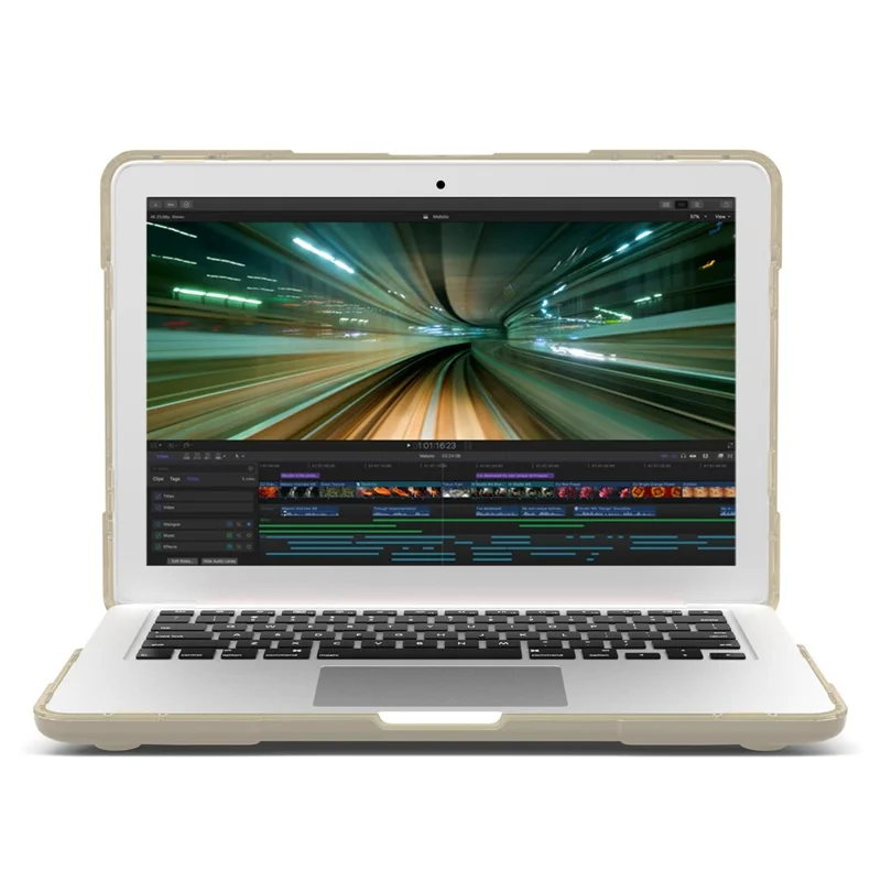 Wärmeabzugs-Design Zweiteiler Kunststoff + TPU mit Ständer Schale für MacBook New Pro 16" A2141 - Khaki