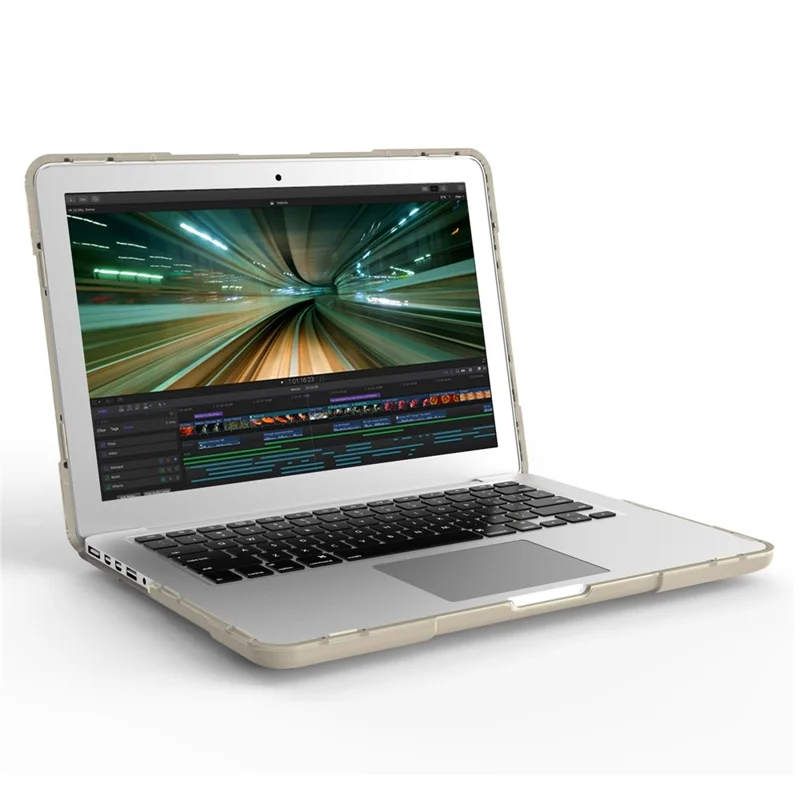 Wärmeabzugs-Design Zweiteiler Kunststoff + TPU mit Ständer Schale für MacBook New Pro 16" A2141 - Khaki