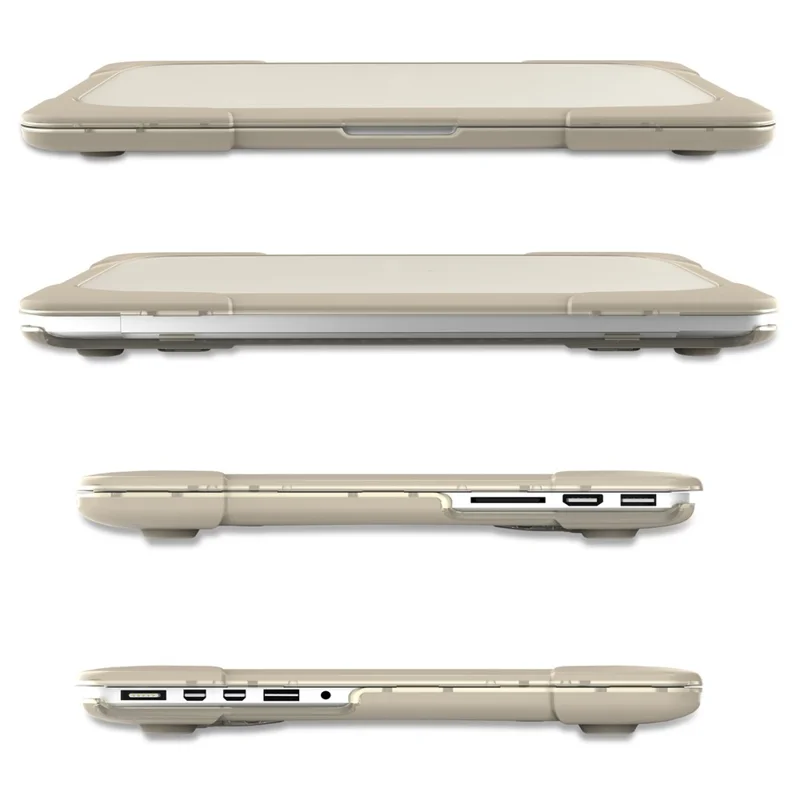Wärmeabzugs-Design Zweiteiler Kunststoff + TPU mit Ständer Schale für MacBook New Pro 16" A2141 - Khaki