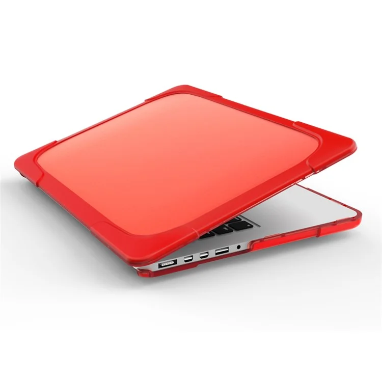 Two-Piece Plastic + TPU Protective Case Shell with Stand Design for MacBook Pro 13 inch (2020) A2251 / A2289 / A2338 (M1 / M2) - Red