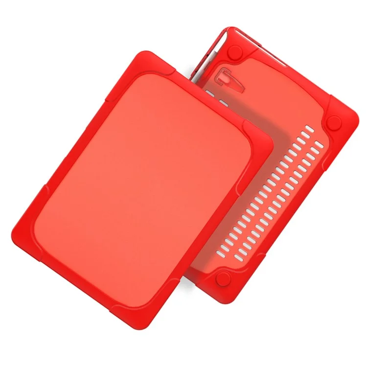 Plastique en Deux Pièces + Coque de Boîtier de Protection TPU Avec Conception du Support Pour MacBook Pro 13 Pouces (2020) A2251 / A2289 / A2338 (m1 / M2) - Rouge