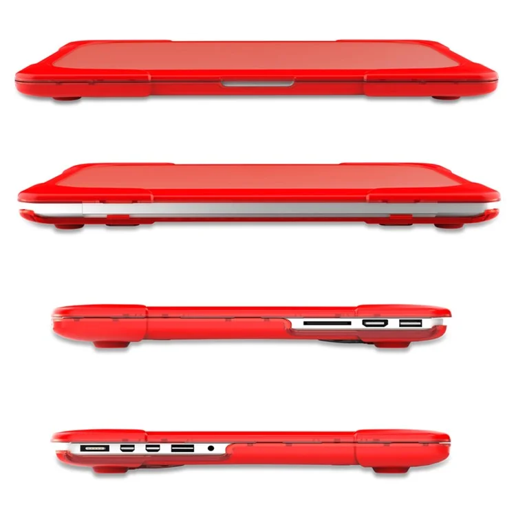 Popeye Series Two-piece Plastic + TPU Protective Case Shell with Stand Design for MacBook Pro 13 inch (2020) A2251 / A2289 / A2338 (M1 / M2) - Red