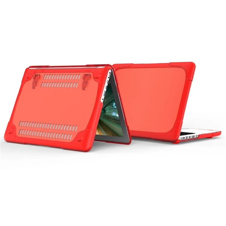 Plastica a Due Pezzi + Guscio di Protezione TPU Con Design Dello Stand Per MacBook Pro 13 Pollici (2020) A2251/A2289/A2338 (M1/M2) - Rosso