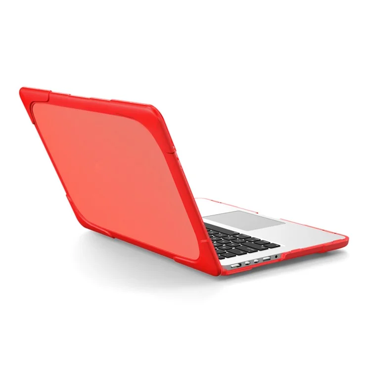 Plástico de Duas Peças + Casa de Proteção TPU Com Design de Suporte Para MacBook Pro 13 Polegadas (2020) A2251/A2289/A2338 (M1/M2) - Vermelho