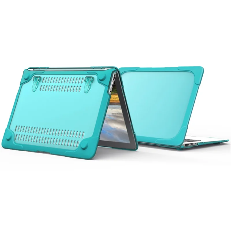 Transparent PC+TPU Hybrid Protective Case for MacBook Air 13" (A1932 / A2179) 2018 / 2019 / 2020 - Blue