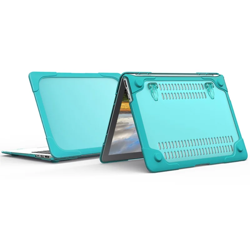Transparent PC+TPU Hybrid Protective Case for MacBook Air 13" (A1932 / A2179) 2018 / 2019 / 2020 - Blue