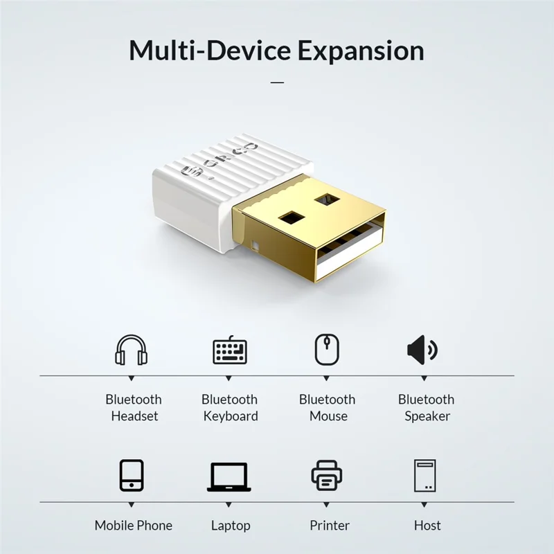 ORICO BTA-508 USB Bluetooth-compatible 5.0 Adapter Mini Wireless Dongle for PC Laptop - White