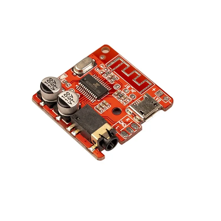 5.0 Bluetooth Audio Receiver Board 3.7-5V Беспроводной Стереосистемный Модуль Усилителя - Красный