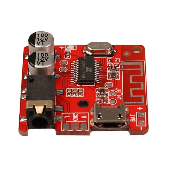 5.0 Bluetooth-Audio-Empfänger-Board 3.7-5V Drahtloses Stereo-Audio-Verstärker-Modul - Rot