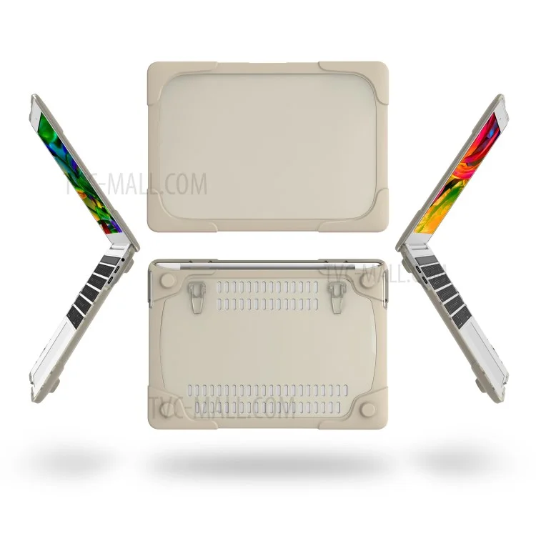 Estuche protector de plástico y TPU de dos piezas para MacBook Pro de 13 pulgadas con o sin Touch Bar (2020-2016) A1706 A1989 A2159 A1708 - Caqui
