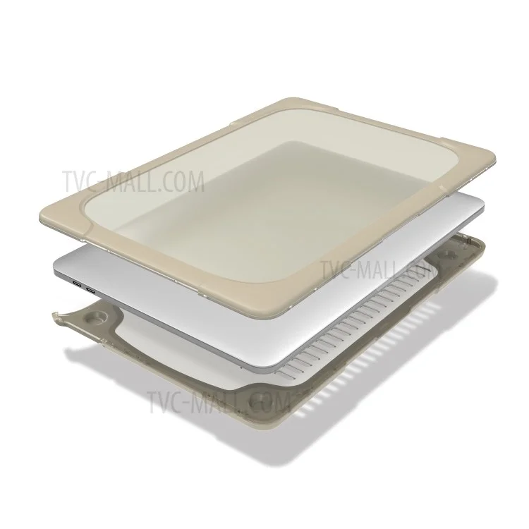 Estuche protector de plástico y TPU de dos piezas para MacBook Pro de 13 pulgadas con o sin Touch Bar (2020-2016) A1706 A1989 A2159 A1708 - Caqui