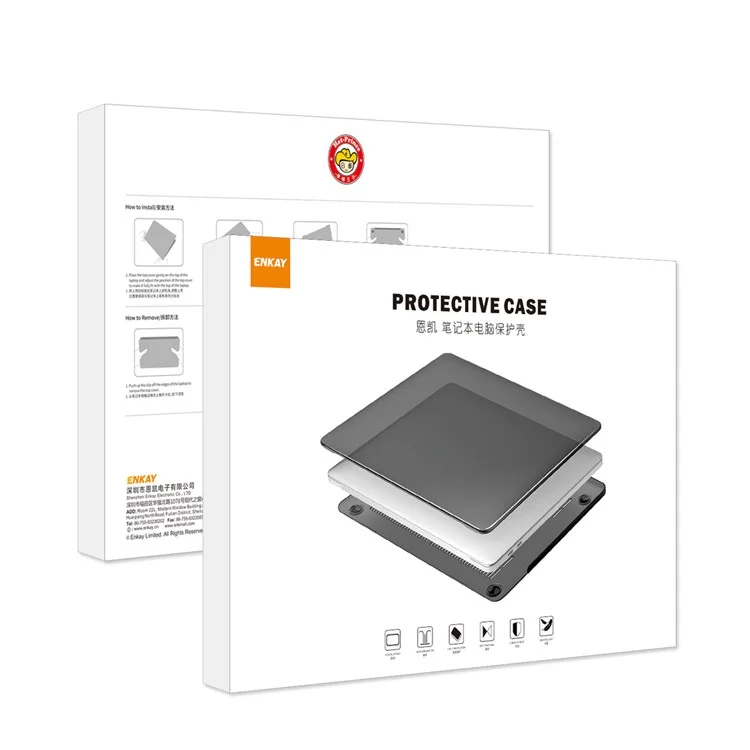 Enkay Per MacBook Pro 13 Pollici Con Touch Bar (2020) A2251/A2289/A2338 (versione Ue) Hat-Prince 3 in 1 Copertina di Copertina Del Laptop Crystal Sheer + Film Tastiera Sottile e Leggera + Pugna a Prova di Polvere - Nero